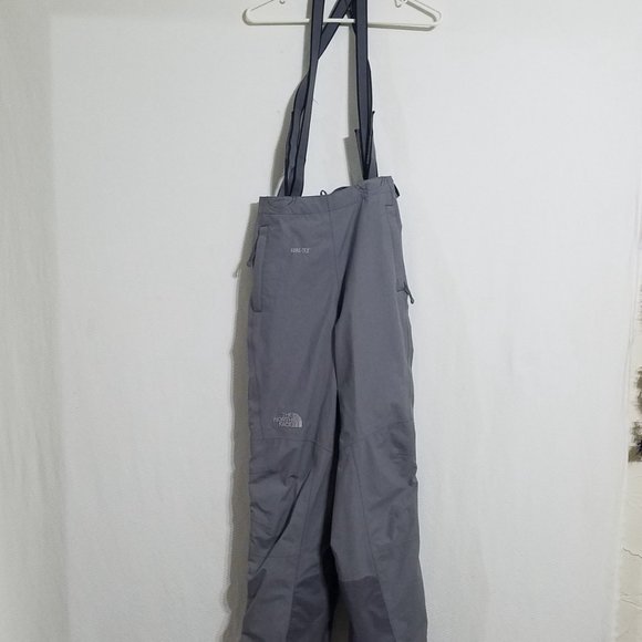 North Face Womens Medium Gray Snow Pants Bibs Suit Snowsuit Overalls Snowboard M